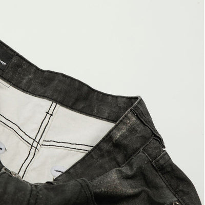 Premium High Street Washed Whisker Loose Straight Jeans