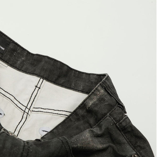 Premium High Street Washed Whisker Loose Straight Jeans