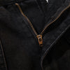 Artistic Brown Fade Geometric Stitching Black Denim Wide Leg Jeans