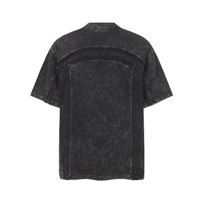 Patchwork Vintage Washed Short Sleeve Cotton Tee
