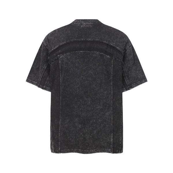 Patchwork Vintage Washed Short Sleeve Cotton Tee