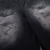 Black Wide Leg Jeans Snake Print Faded Detailing