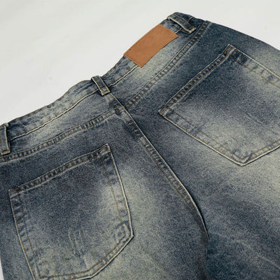 Distressed High Waist Wide Leg Jeans