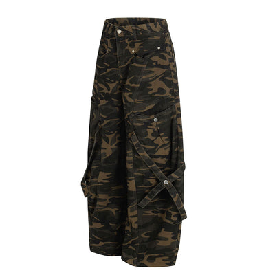 Utility Camouflage Cargo Wide Leg Pants