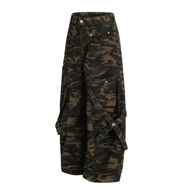 Utility Camouflage Cargo Wide Leg Pants
