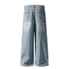 Vintage Washed Utility Cargo Wide-Leg Jeans