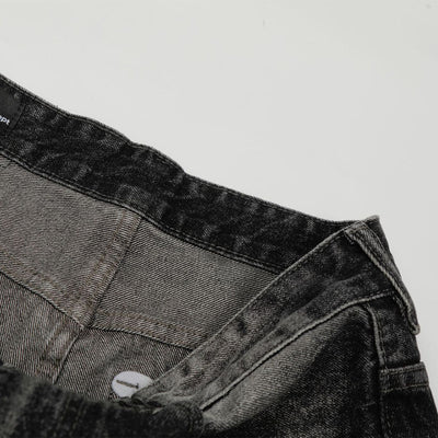 Whisker Fade Distressed High Street Loose Jeans