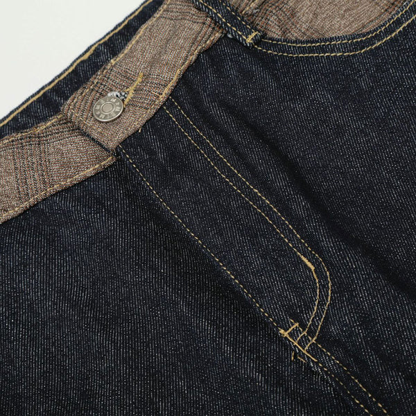 Raw Wide Leg Contrast Cuffed Jeans