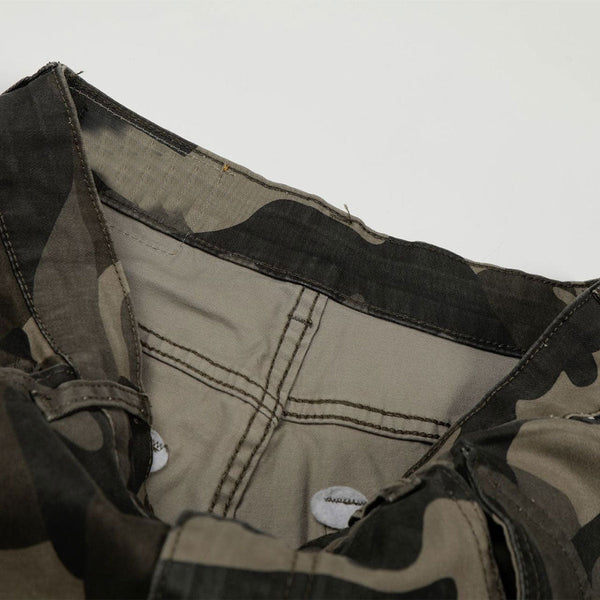 Camouflage Utility Wide Leg Adjustable Hem Pants