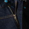 Raw Denim Straight-Leg Jeans High-Street Turquoise Accent