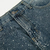 Vintage Speckled Wash Wide Leg Denim Jeans