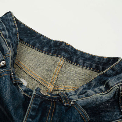 Vintage Light Wash Blue High Waist Wide Denim