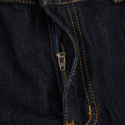 Premium Raw Denim Panel Stitch Wide-Leg Jeans