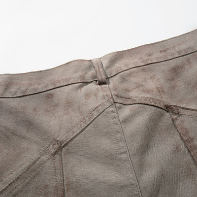Paint Splatter Detail Wide Leg Jeans Geometric Stitching