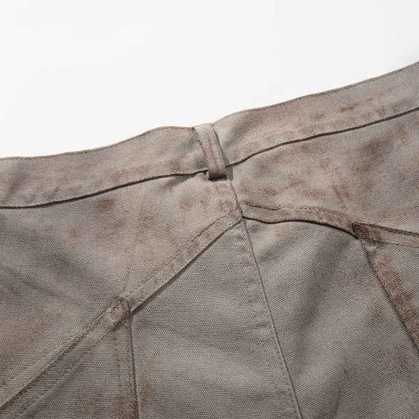 Paint Splatter Detail Wide Leg Jeans Geometric Stitching