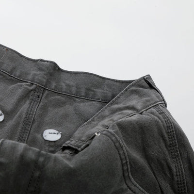 Wide Leg Banana Jeans Cat Whisker Painted Denim