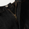 High Street Vintage Washed Raw Denim Wide Leg Curved Jeans