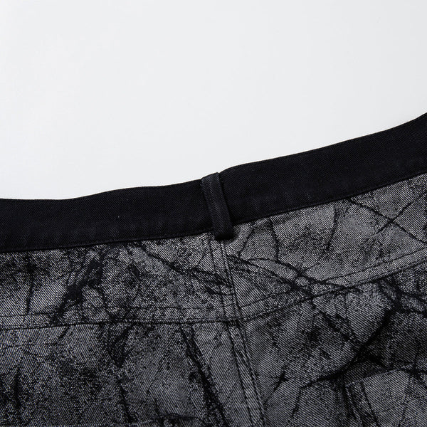 High Street RO Style Asymmetric Deconstructed Loose Wide Leg Jeans