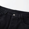 Black Wide Leg Jeans Snake Print Faded Detailing
