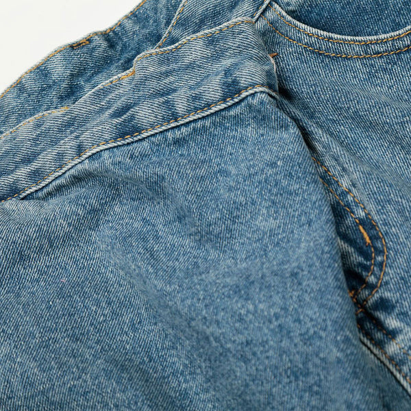 Asymmetrical Wide Leg Modern Light Wash Jeans