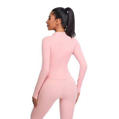 Half-Zip Long-Sleeve Seamless Top