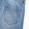 Raw Hem Floral Lace-Cut Jeans with Rhinestones