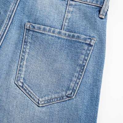 Raw Hem Floral Lace-Cut Jeans with Rhinestones