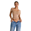 Square-Neck Quick-Dry Slim-Fit Tee