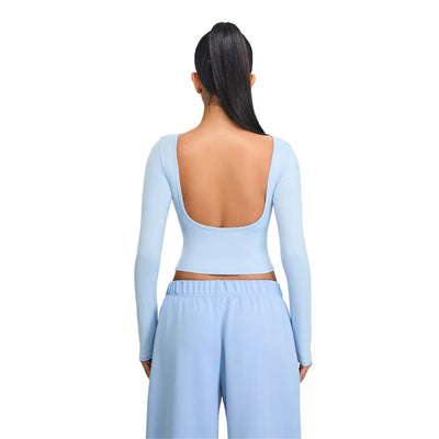 Low-Back Seamless Long-Sleeve Crop Tee