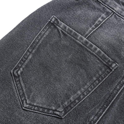 Pearl-Embellished Embroidery Cut-Out Whisker Jeans