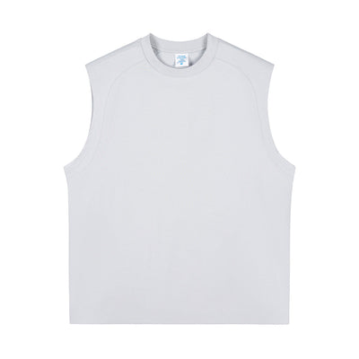 Solid Color Crew Neck Sleeveless Tee 240gsm