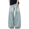 Distressed Raw Hem Barrel-Leg Ripped Jeans