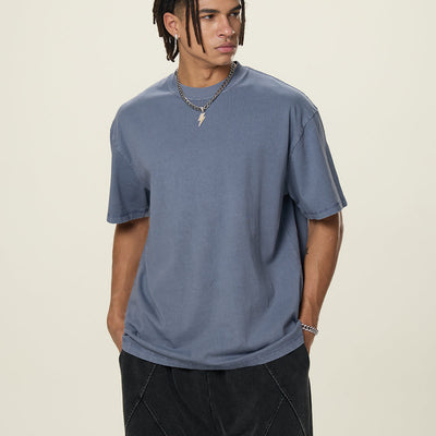 Crew Neck Washed Cotton T Shirt 260gsm