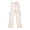 High-Rise Embroidery Cut-Out Wide-Leg Jeans