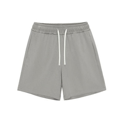 Solid Color Loose-Fit Drawstring Shorts