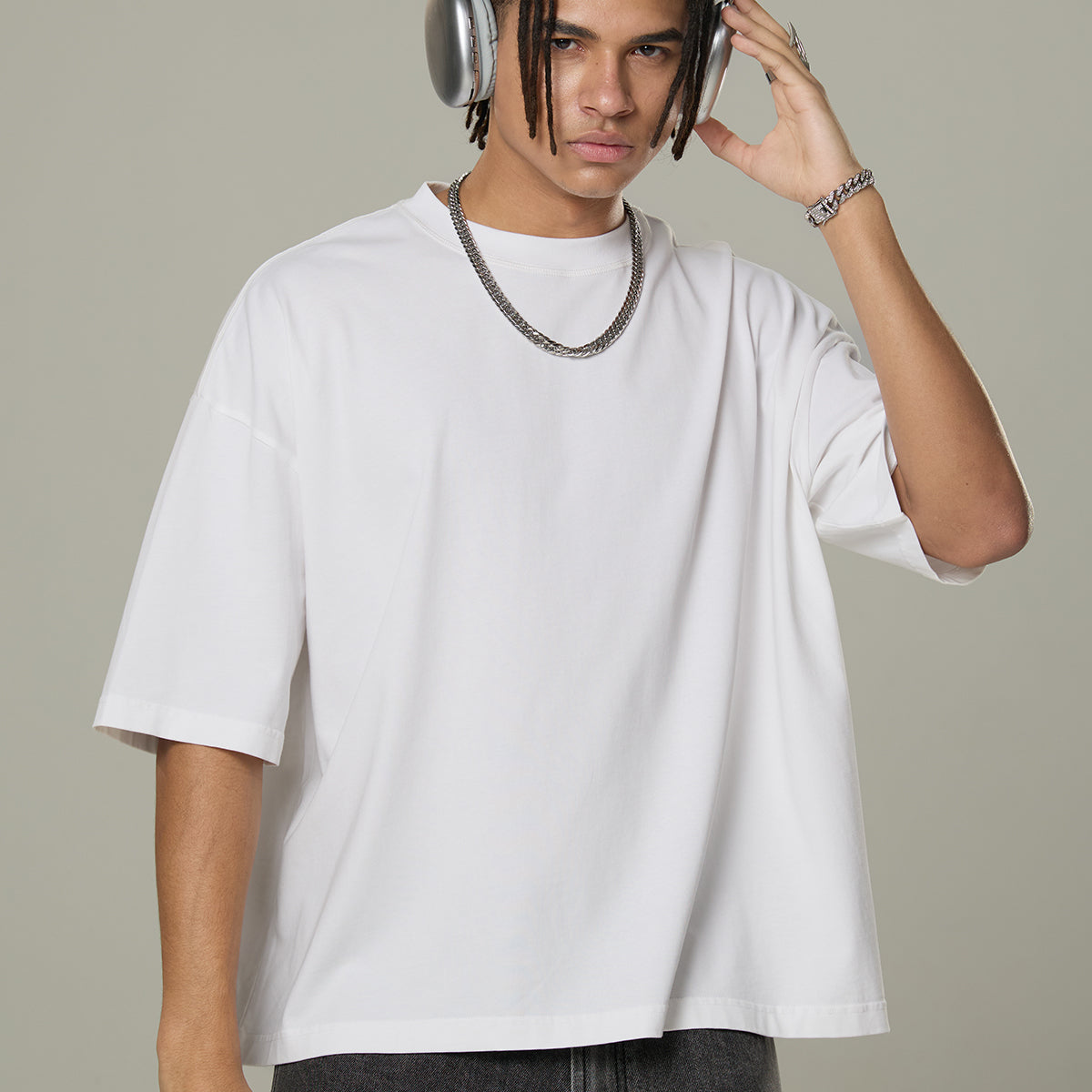 Washed Cotton Boxy T Shirt 260gsm