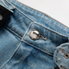 Wide-Leg Rhinestone & Embroidered Cut-Out Jeans