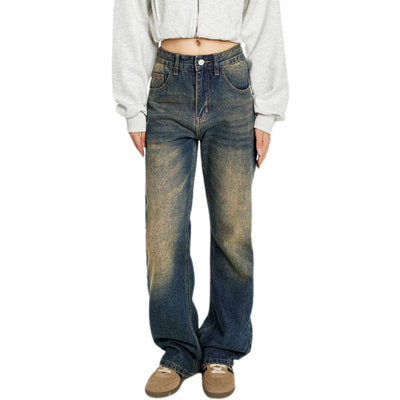 Relaxed Fit Vintage Wash Denim Jeans