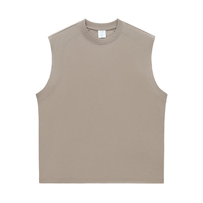 Solid Color Crew Neck Sleeveless Tee 240gsm