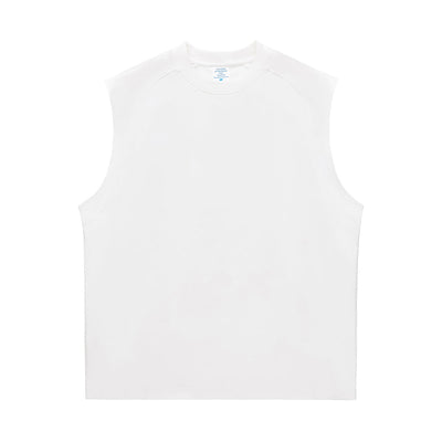 Solid Color Crew Neck Sleeveless Tee 240gsm