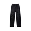 Rose Embroidered Lace-Cut Jeans with Pearl Beading