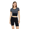 Striped Cropped Short-Sleeve Tee