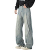 Trendy Buttoned Mock-Slit Wide-Leg Jeans