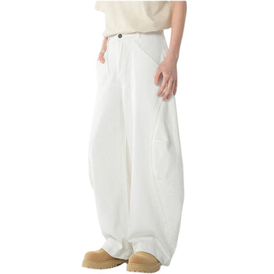 Unisex Summer Barrel Leg Cotton Trousers
