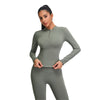 Half-Zip Long-Sleeve Seamless Top