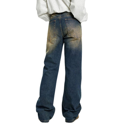 Relaxed Fit Vintage Wash Denim Jeans