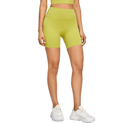 High-Waisted Solid Color Yoga Shorts