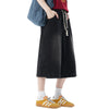 Cropped Wide-Leg Washed Denim Pants