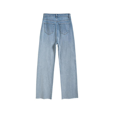 Floral Embroidered Pearl-Beaded Cut-Out Jeans