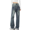 Relaxed Fit Distressed Hem Ripped Jeans